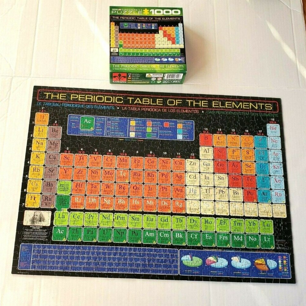 Eurographics Periodic Table of Elements 1000 Piece Jigsaw Puzzle 100% COMPLETE